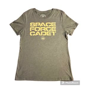 Space Force Cadet Army Green T-Shirt Fits Like Womens Large New Without Tags